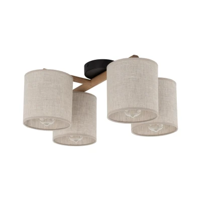 Image of TK Lighting Deva ceiling lamp, 4 bulb, textile