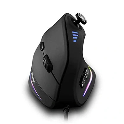 Image of zelotes Vertical Gaming Mouse with Joystick,10000DPI,11 Programmable Buttons Ergonomic Mouse,USB Wired Computer Mouse,Optical Mice for Laptop,PC,Mac