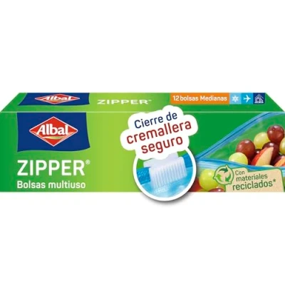 Image of Albal Zipper Multi Purpose Bags 12 [Pack of 6]