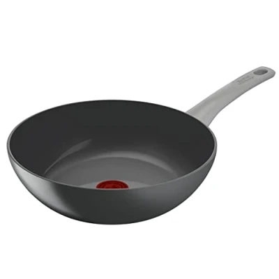 Image of Tefal Renew On, Ceramic Non Stick Recycled Aluminium Induction Wok 28cm, Grey