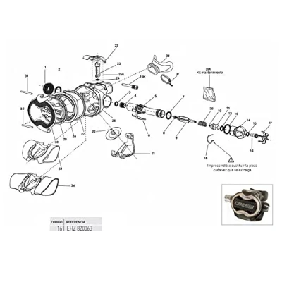 Image of CRESSI EHZ 820063/391 : Replacement dive regulator: microregulacion pomo nut ELLIPSE BALANCED MASTER