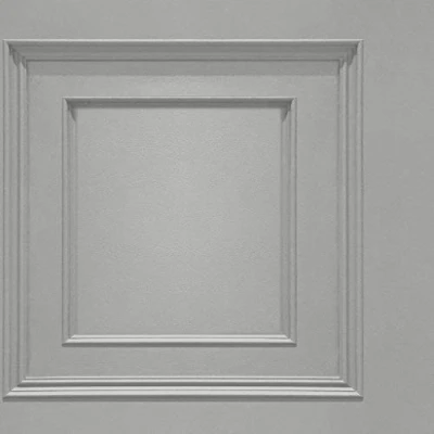 Image of Oliana Wood Panel Effect Wallpaper Grey