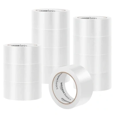 Image of Amazon Basics Packaging Tape for Shipping, Moving and Storing, 12 Pack, Translucent, 10.4 cm x 4.8