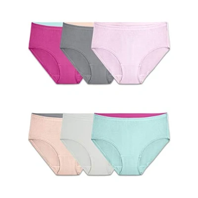 Image of Fruit of the Loom Women&#039;s Breathable Underwear Multipack (Assorted), Micromesh Low Rise Brief (6 Pack), Large