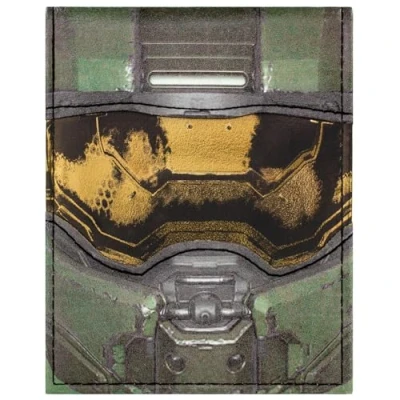 Image of Spartan Power UNSC Master Chief Halo Finish The Fight Wallet Bi Fold ID &amp; Card Holder, Green