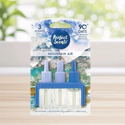 Image of Perfect Scents Mountain Air Plug In Refill Oil For 3 Scent fresheners Home Freshener