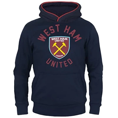 Image of West Ham United FC Official Gift Boys Graphic Fleece Hoody Navy 12 13 Years XLB