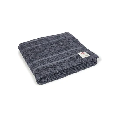 Image of Manduka Yoga Cotton Blanket Prop and Accessory, Roll, Fold, Stack to Support, Made of Cotton, 68 inch (172cm), Thunder Grey
