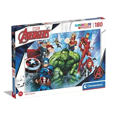 Image of Clementoni 29778 Supercolor Puzzle Marvel Avengers 180 Pieces Jigsaw For Kids Age 7