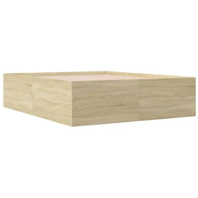 Image of vidaXL Bed Frame without Mattress Sonoma Oak 160x200 cm