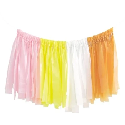 Image of Unique 41097 Plastic Fringe Backdrop Kit Daisy Party Spring Colours, Multicolour