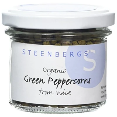 Image of Steenbergs Organic Green Peppercorns Standard Jar 25g (dried)