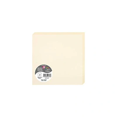 Image of Clairefontaine Ref 2137C Pollen Folded Card (Pack of 25 Sheets) 160 x 160mm Sized, 210gsm Card, Inkjet &amp; Laser Printer Compatible, Acid Free Cream
