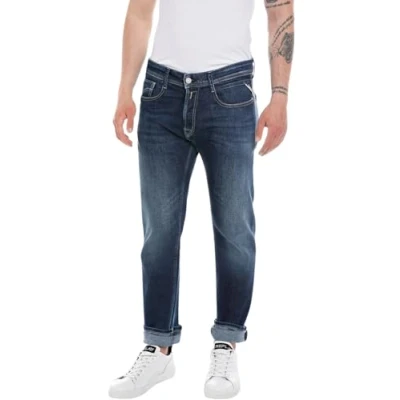 Image of Replay Rocco Pants Straight leg jeans, Men&#039;s, Size: 36x30, Dark blue