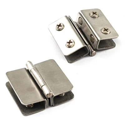 Image of 180 Glass Door Pivot Hinge Kit Zinc Alloy Shower Double Clamp Clip with Screws,Adaptive 5 8mm