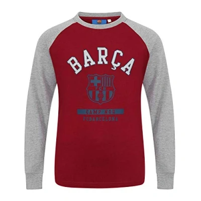 Image of FC Barcelona Official Gift Kids Crest Long Sleeve T Shirt Red 2 3 Years