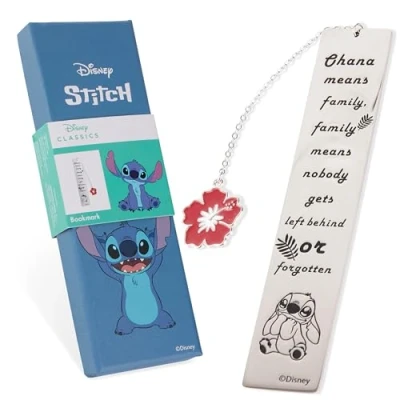 Image of Disney Metal Bookmarks for Women, Inspirational Quote &amp; Charm Gifts Her (Silver Stitch)