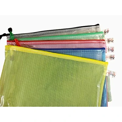 Image of A4 Plastic Wallet Document Wallets Zip Lock Bags Pockets with Zipper for Offices School Travel Supplies Set of 12 Pcs Assorted Colours by Precious London
