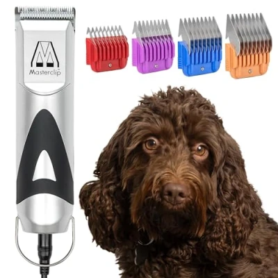 Image of Masterclip Dog Clippers for Cockapoo, Cavapoo, Cavachon, Labradoodle &amp; Poodle. Mains Powered with #10 3mm, 6mm, 10mm, 13mm Comb Guides