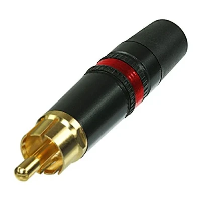 Image of Rean NYS373 2 Phono RCA Connector. Male Jack Plug. Red Marking