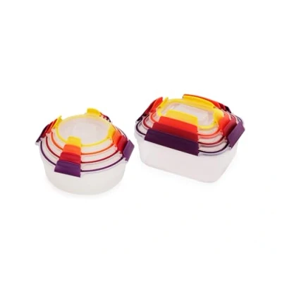 Image of Joseph Nest Lock 8 Piece Food Storage Container Set, Multi Size, Space Saving, Airtight Leakproof Lids, BPA Free
