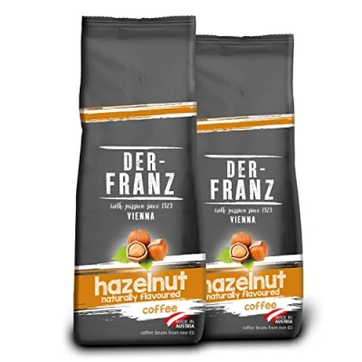 Image of Der Franz Coffee Medium Roast flavoured with Hazelnut, ground, 2 x 500 g