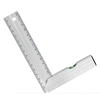 Image of 6&quot; 150mm Carpenter Square Aluminium Spirit Level Set Measuring Ruler Measure