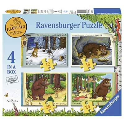 Image of Ravensburger The Gruffalo 4 in Box (12, 16, 20, 24 Pieces) Jigsaw Puzzles for Kids Age 3 Years Up