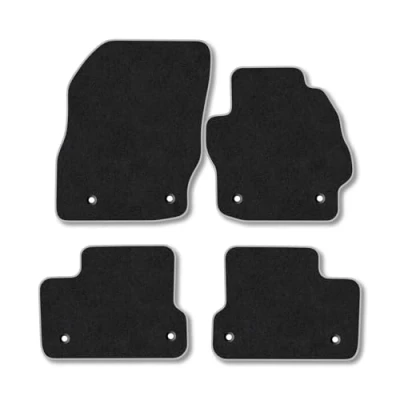 Image of Car Mats Compatible with Mazda 3 (2009 2013) Tailored Fit Grey Carpet Floor Set Accessory Custom 4 Pieces Anti Slip Backing &amp; Binding Trim Edge