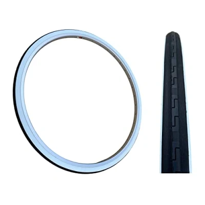 Image of Baldy&#039;s 27 x 1 1/4 WHITE WALL Vintage Traditional Racing Bike Slick Road Tyre