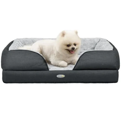 Image of PawHut Dog Sofa Bed Pet Mattress with Removable Washable Cover, Anti Slip Bottom, for Small Sized Dogs, 70L x 50W 18Hcm Charcoal Grey