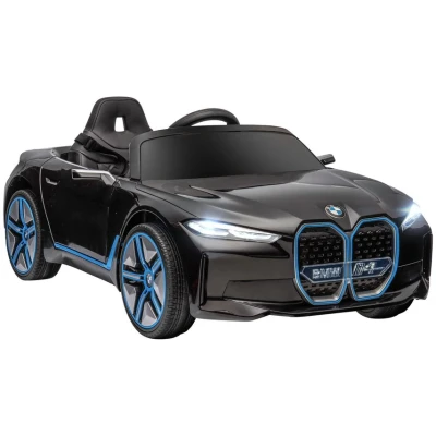 Image of HOMCOM 12V Electric Car for Kids, BMW i4 Licensed Kids Ride on with Remote Control, Suspension Wheels, Music, Horn, Lights, MP3 Slot, Portable Battery, Ages 3 6 Years Black