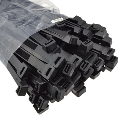Image of kenable Black WIDE Cable Ties 300mm x 12.7mm UL Approved [100 Pack]