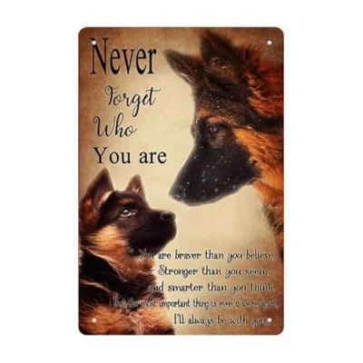 Image of MATLPATS German Shepherd Dog Vintage Tin Signs Funny Metel Decorative Retro Wall Decor Home 6x8 Inch