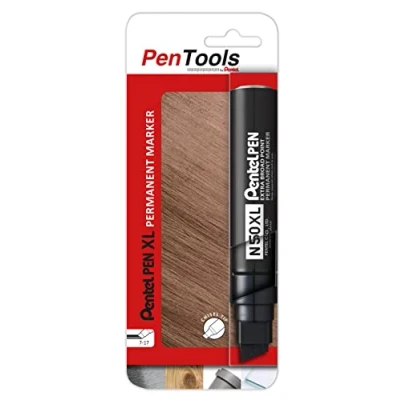 Image of PenTools by Pentel N50XL Permanent Marker, Extra Wide Chisel Tip (7.0 17.0 mm Line) for Large Markings, Pack of 1, Black, 1 Blister, PRO1AEU