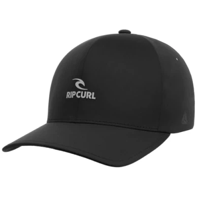 Image of RIP CURL Vaporcool Delta Flexfit Cap Hat Black Quick Dry Composition: 92% Polyester, 8% Elastane Hydro Protech