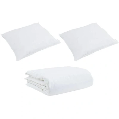 Image of Vidaxl Summer Duvet with Pillow 3 pcs White 240 x 260 cm Down
