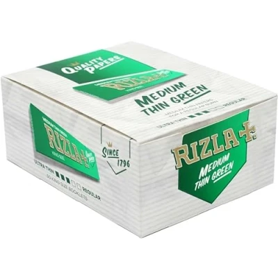 Image of RIZLA GREEN KING SIZE SLIM Original Genuine Smoking Cigarette Rolling Papers (25)