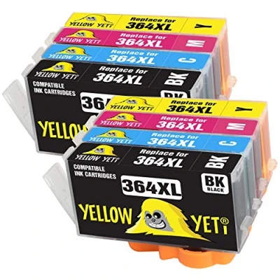 Image of YELLOW YETI Replacement for HP 364 364XL Ink Cartridges compatible with Photosmart 5520 5510 6520 7520 7510 6510 B209a Officejet 4620 Deskjet 3520 3070A (2 Black + 2 Cyan Magenta Yellow)