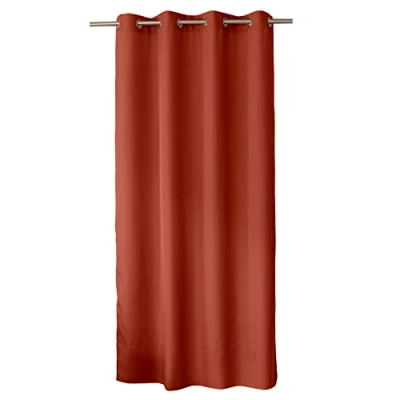Image of Enjoy Home Basic Polyester Curtain 8 Silver Eyelets Diameter 4 cm 140 x 240 Terracotta Colour