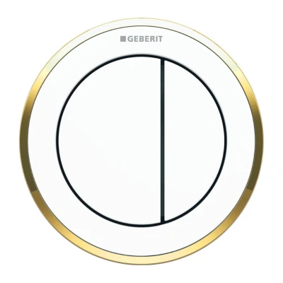 Image of Geberit Type 10 Pneumatic Dual Flush Button Sigma Concealed Cistern White / Gold (116.056.KK.1)