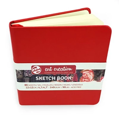 Image of Royal Talens Art Creation Hardback Sketchbook 80 Sheets 140gsm 12 x 12cm Red Cover