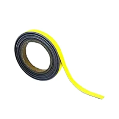 Image of Magnetic Steel Easy Wipe Tape, Thin &amp; Flexible, Cut to Fit Strip, Strong High Visible Identification, Suitable For All Non Surfaces Yellow H.15mm x W.10M