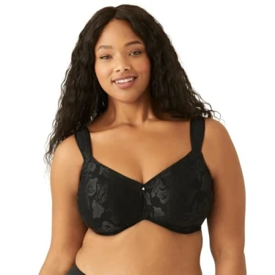 Image of Wacoal Womens Awareness Seamless Underwire Bra Black material_polyamide Size 40DD