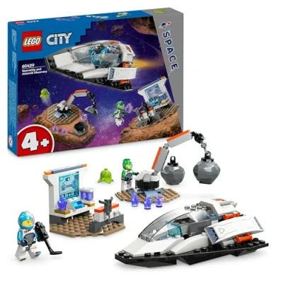 Image of LEGO City Spaceship and Asteroid Discovery Set, Space Station Toy for 4 Plus Year Old Boys &amp; Girls, with an Alien Figure 2 Astronaut Minifigures Pretend Play, Gift Preschool Kids 60429