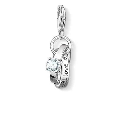 Image of Thomas Sabo Women Charm Pendant Wedding Rings Club 925 Sterling Silver 0673 051 14