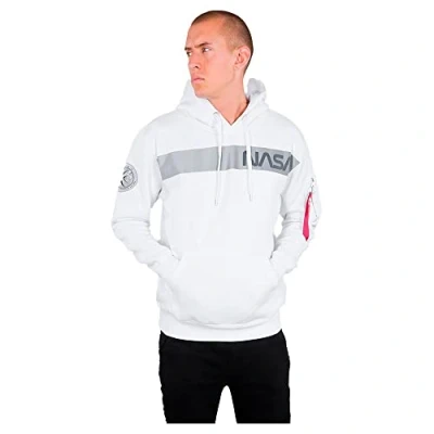 Image of ALPHA INDUSTRIES Men&#039;s NASA RS Sports Hoodie, White, S