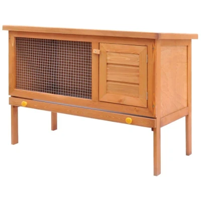 Image of vidaXL Outdoor Rabbit Hutch Small Animal House Pet Cage 1 Layer Wood