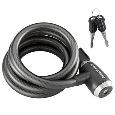 Image of Kryptonite 005001 Key Kryptoflex 1518 Keycbl 15Mmx180Cm, Straight New Locks, 15mm x 183cm, Black