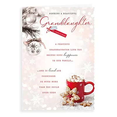Image of Piccadilly Greetings Avant Garde Studios Photo Christmas Card Granddaughter 10 x 7 inches, H95014